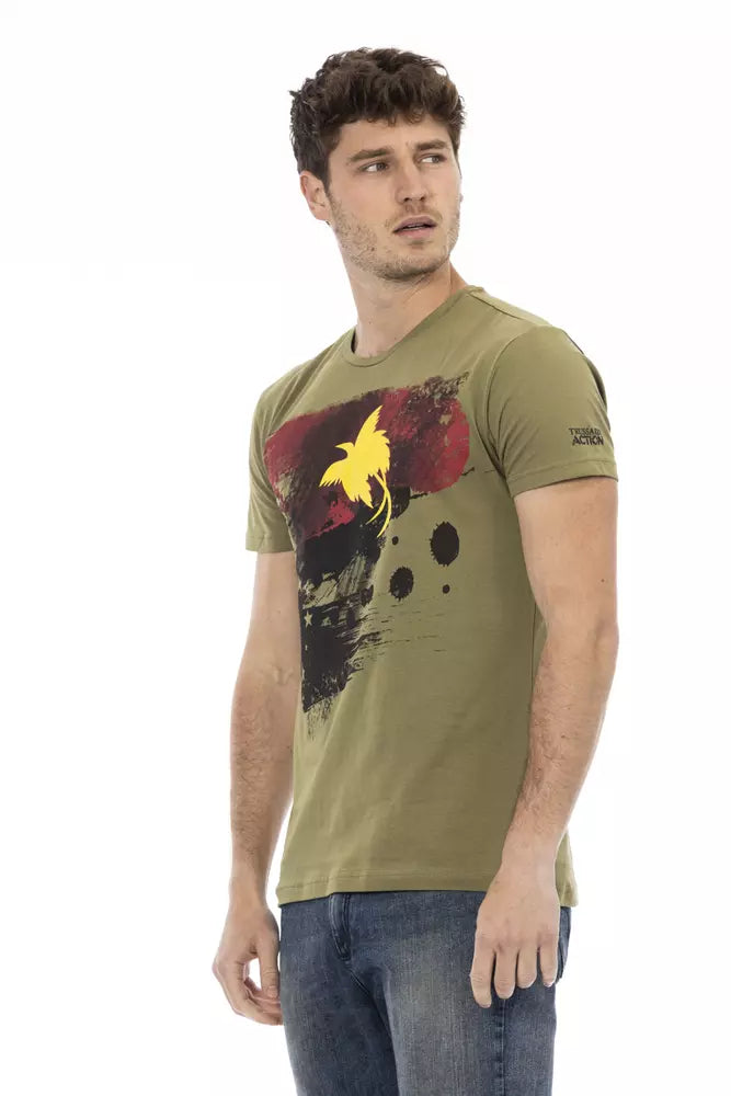 T-shirt homme en coton vert Trussardi Action
