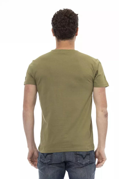 T-shirt homme en coton vert Trussardi Action