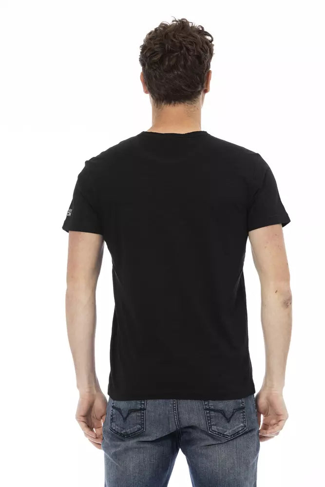 T-shirt homme en coton noir Trussardi Action