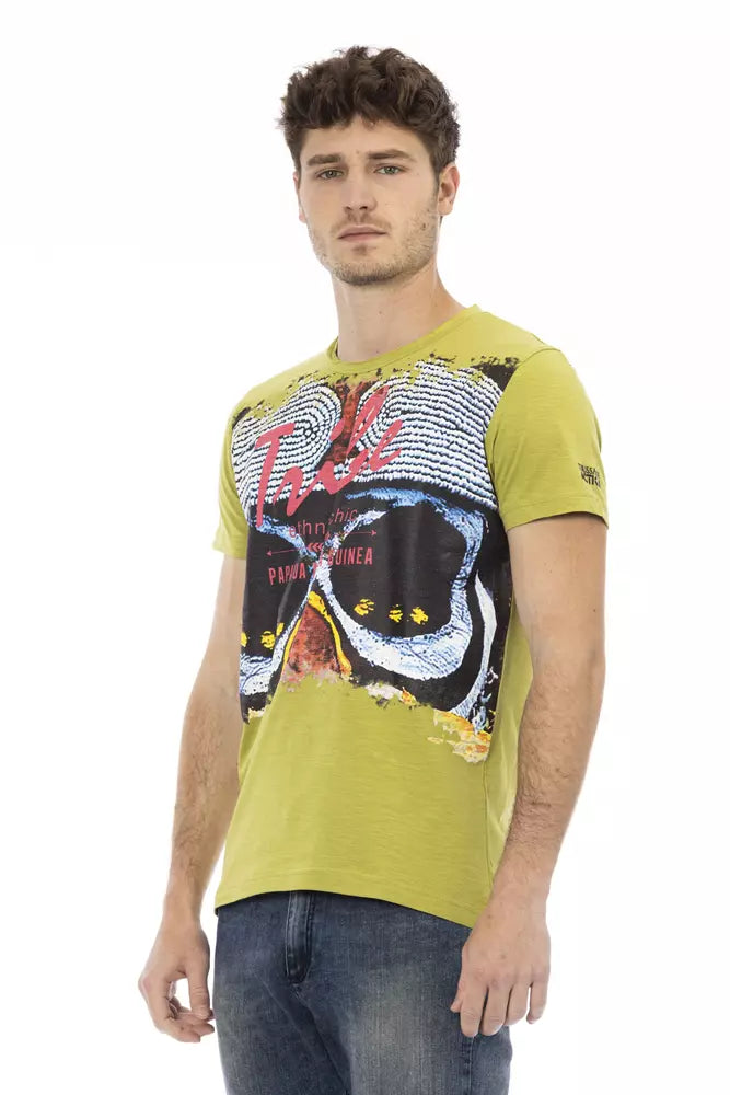 T-shirt homme en coton vert Trussardi Action