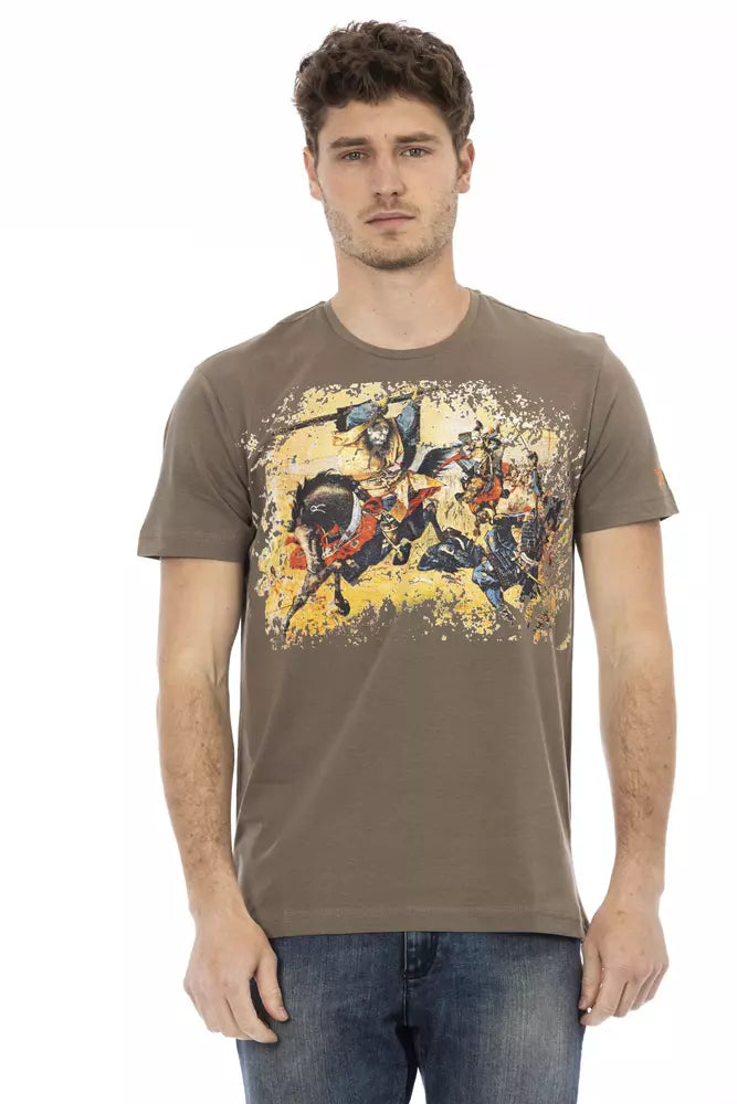 T-shirt homme en coton brun Trussardi Action