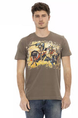 T-shirt homme en coton brun Trussardi Action