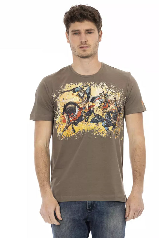 T-shirt homme en coton brun Trussardi Action