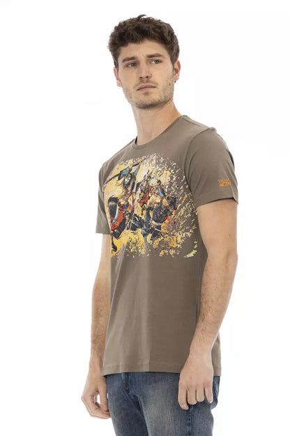 T-shirt homme en coton brun Trussardi Action