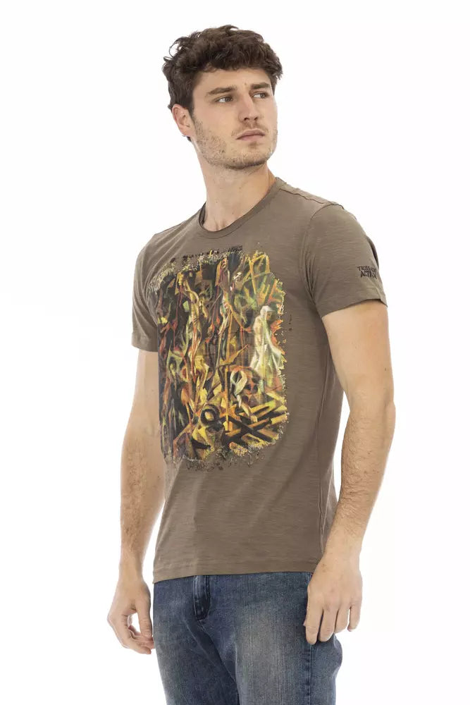 T-shirt homme en coton brun Trussardi Action