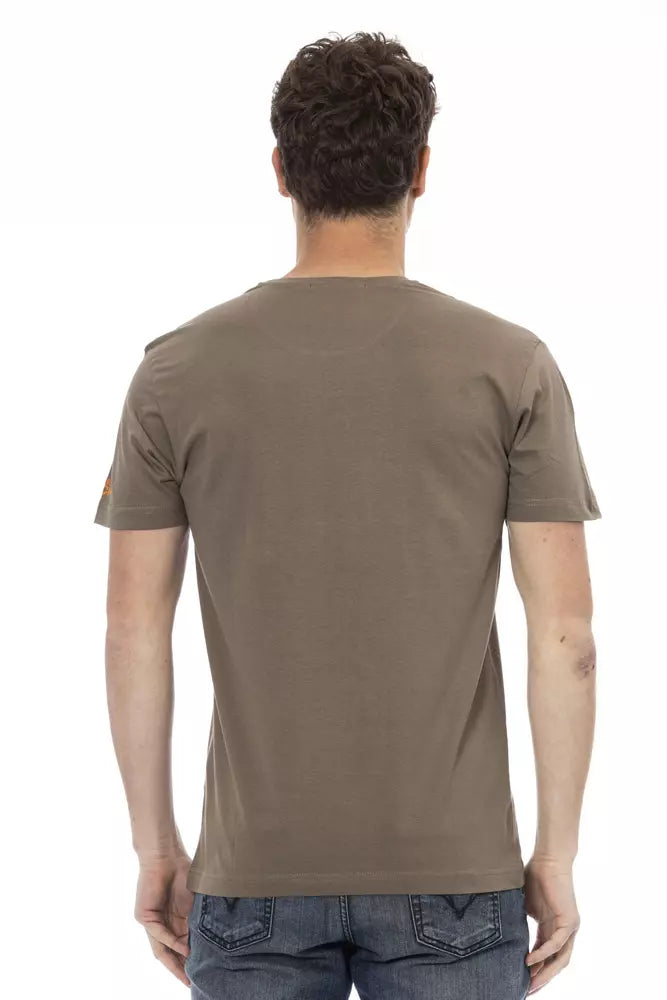 T-shirt homme en coton brun Trussardi Action