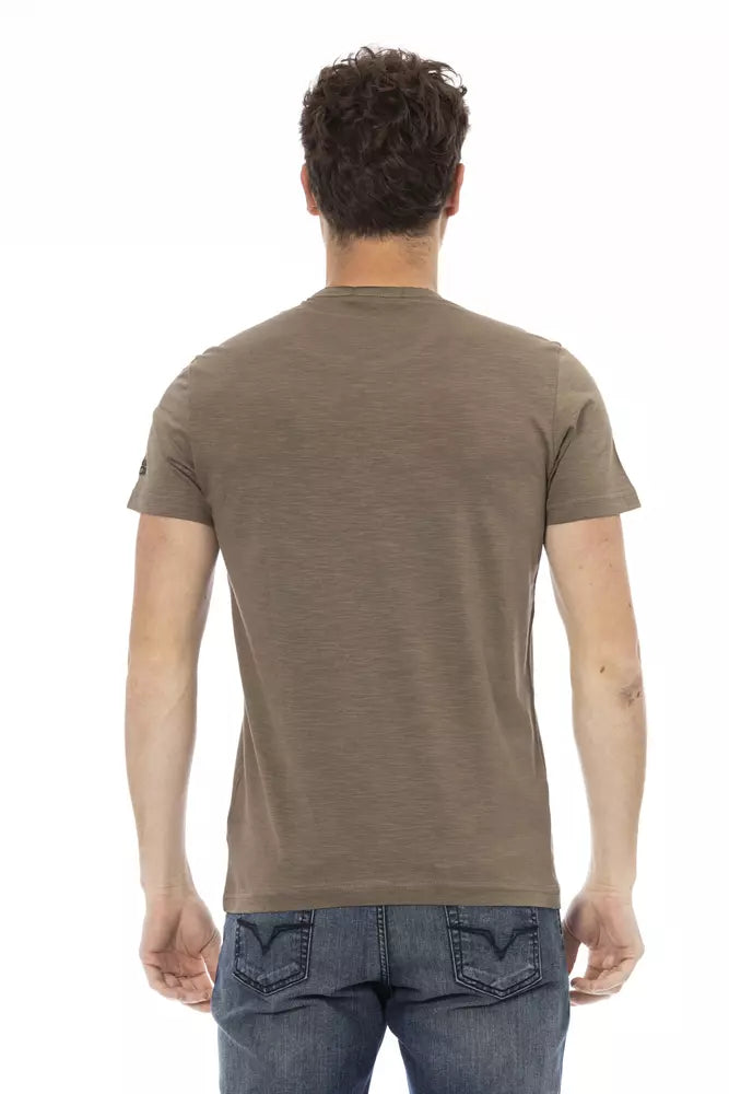 T-shirt homme en coton brun Trussardi Action