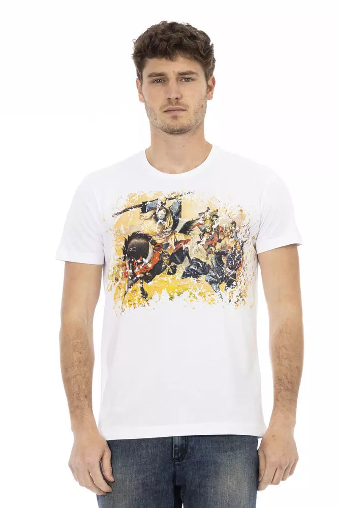 T-shirt homme en coton blanc Trussardi Action