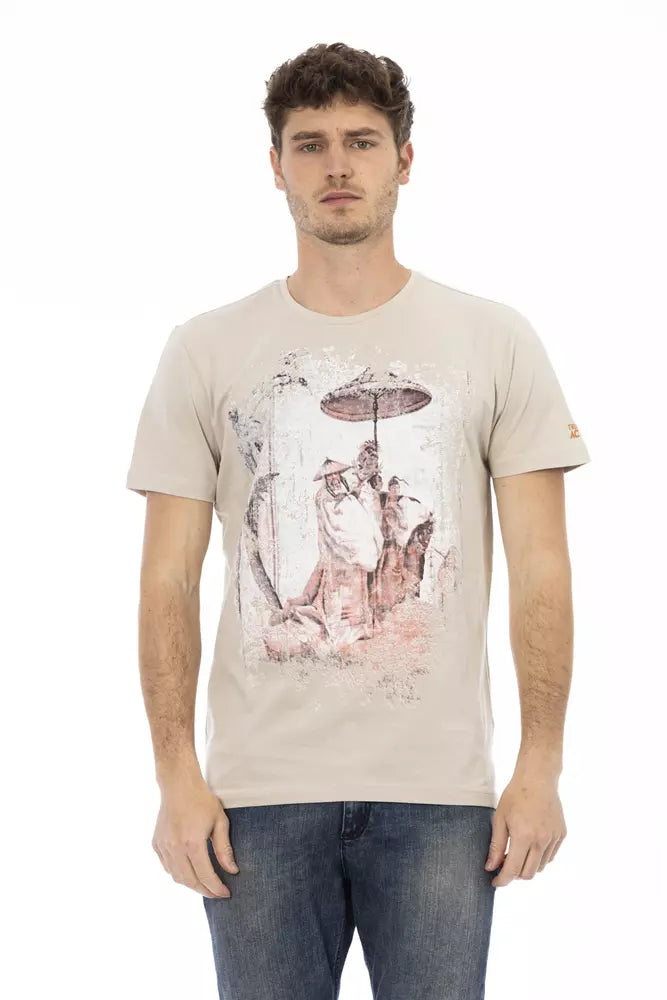 T-shirt homme en coton beige Trussardi Action