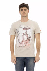 T-shirt homme en coton beige Trussardi Action