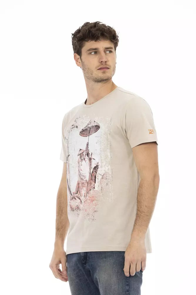 T-shirt homme en coton beige Trussardi Action