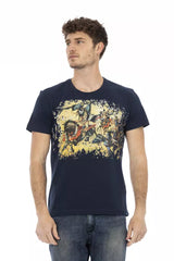 T-shirt homme en coton bleu Trussardi Action