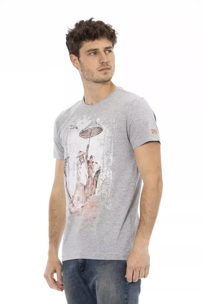 T-shirt homme en coton gris de Trussardi Action