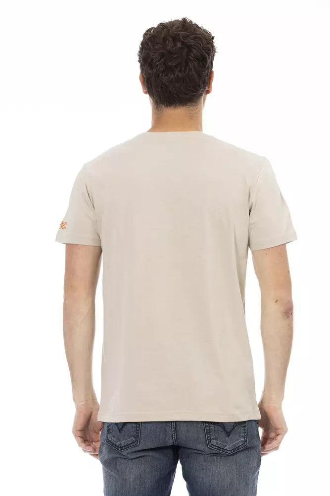 T-shirt homme en coton beige Trussardi Action