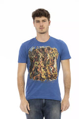 T-shirt homme en coton bleu Trussardi Action