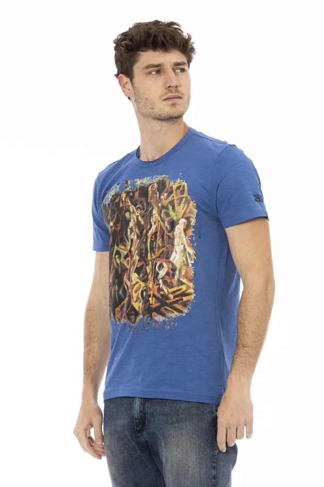 T-shirt homme en coton bleu Trussardi Action