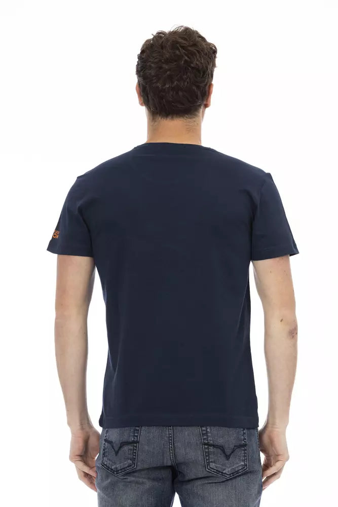 Trussardi heren T-shirt van katoen in de kleur 'Action Blue'