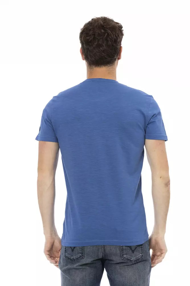 T-shirt homme en coton bleu Trussardi Action