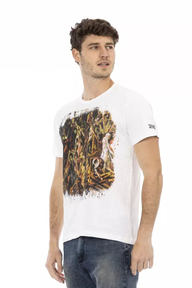 T-shirt homme en coton blanc Trussardi Action