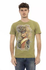 T-shirt homme en coton vert Trussardi Action