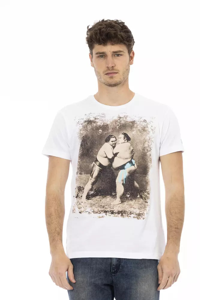 T-shirt homme en coton blanc Trussardi Action