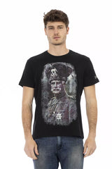 T-shirt homme en coton noir Trussardi Action