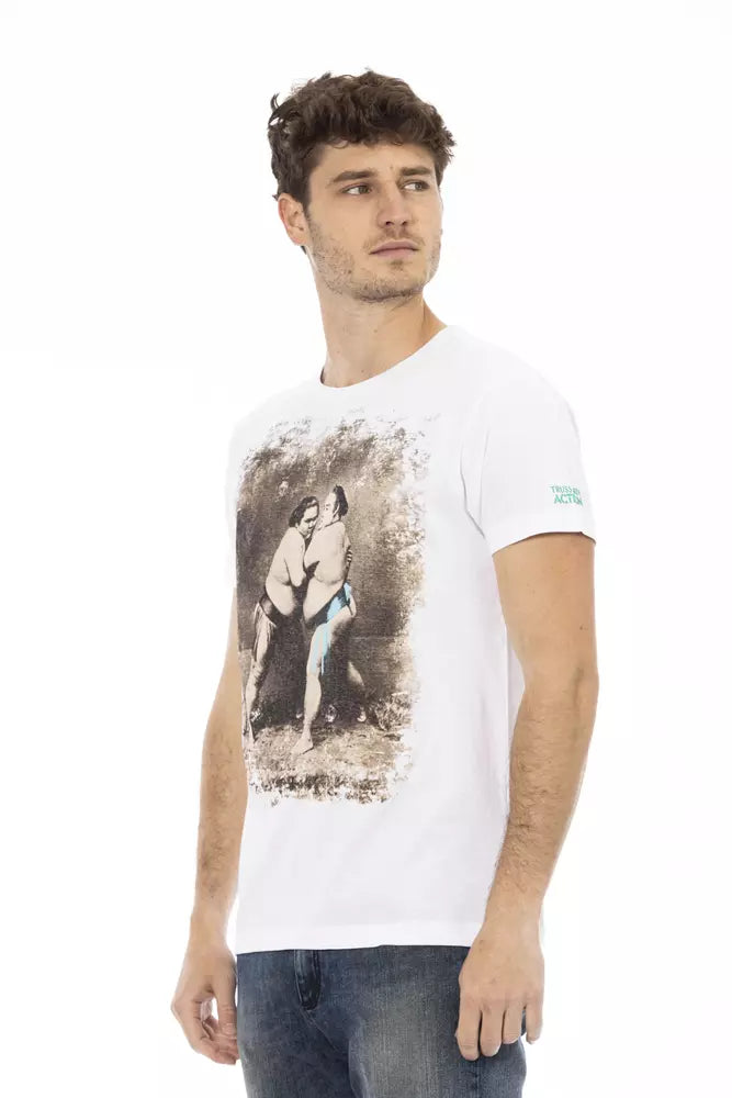 T-shirt homme en coton blanc Trussardi Action