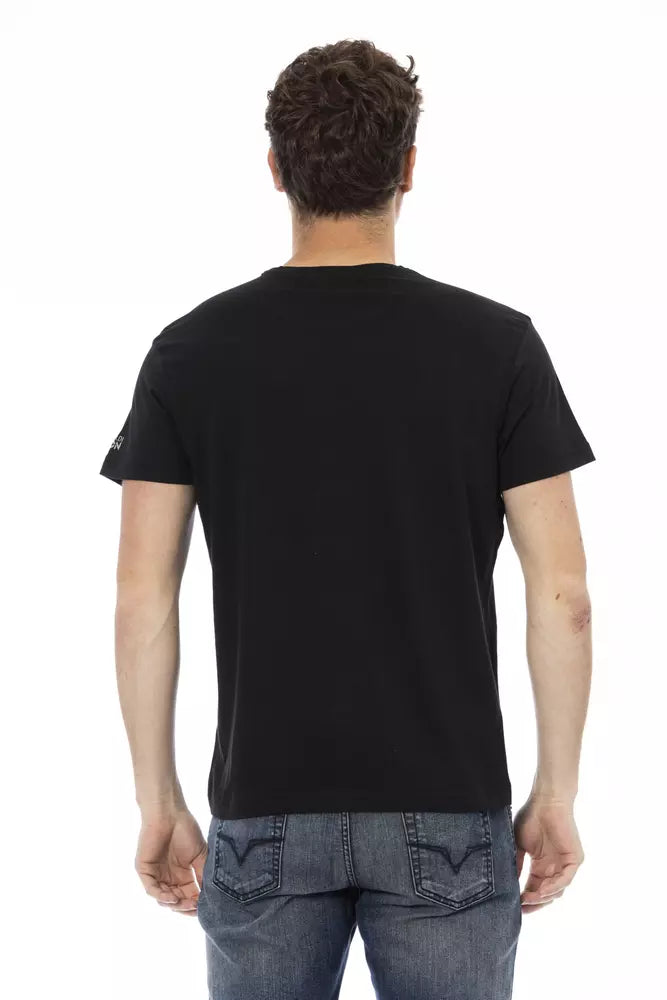 T-shirt homme en coton noir Trussardi Action