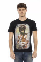 T-shirt homme en coton noir Trussardi Action