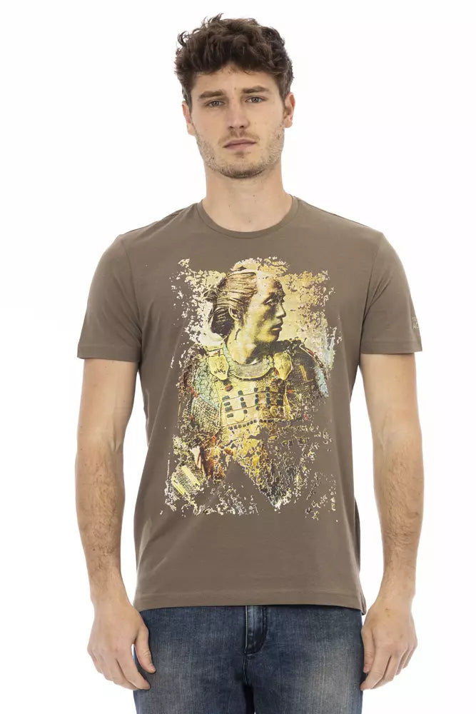 T-shirt homme en coton brun Trussardi Action