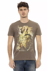 T-shirt homme en coton brun Trussardi Action
