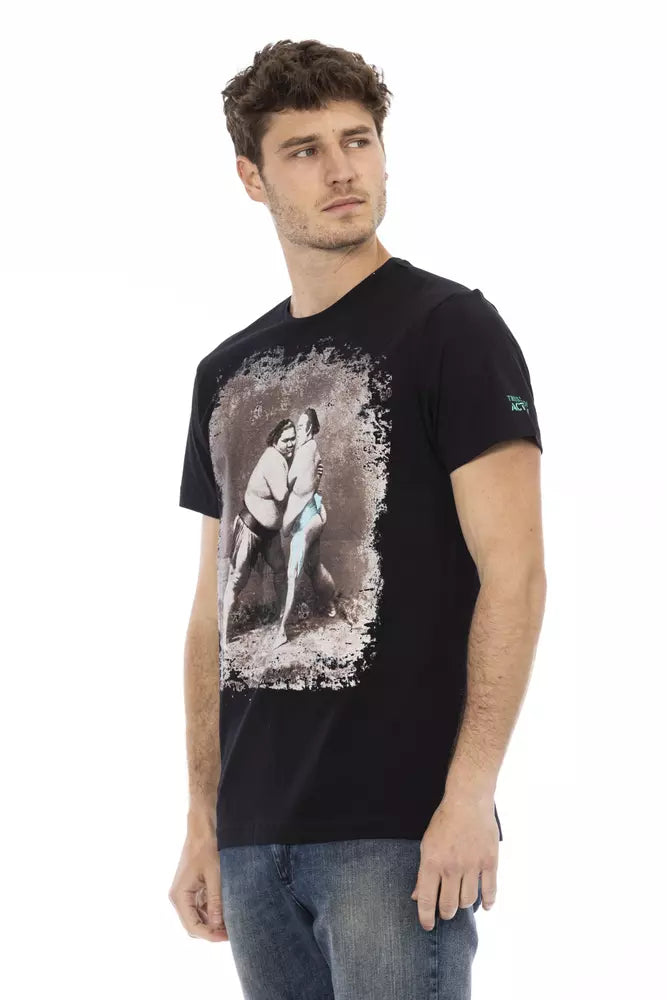 T-shirt homme en coton noir Trussardi Action