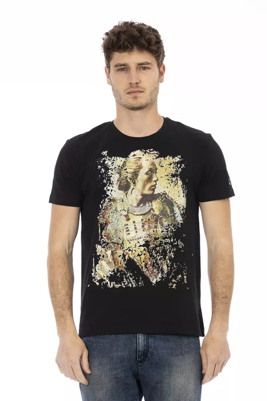 T-shirt homme en coton noir Trussardi Action