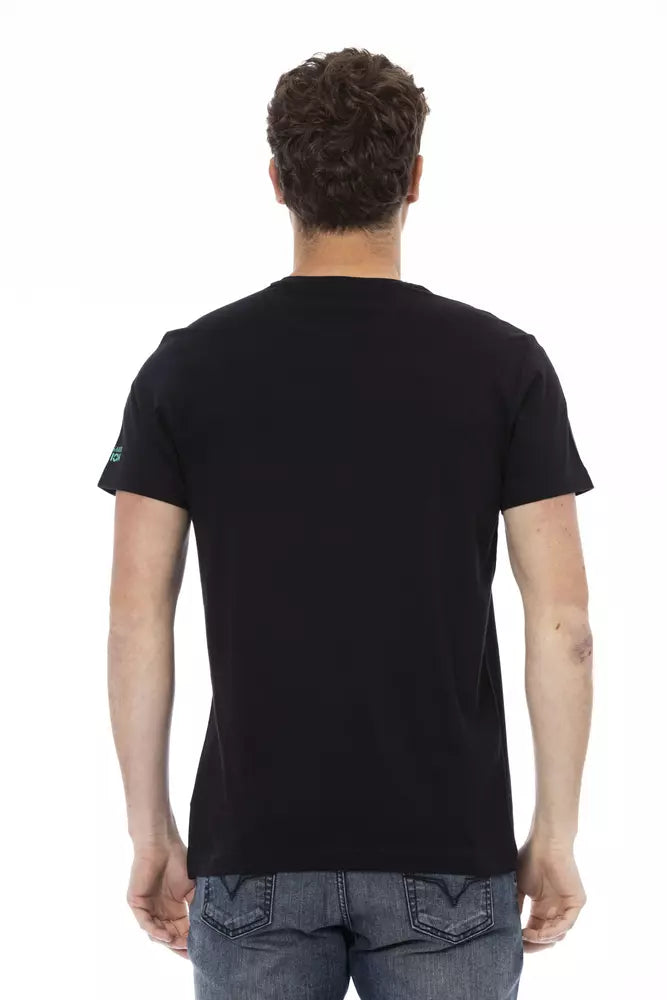 T-shirt homme en coton noir Trussardi Action