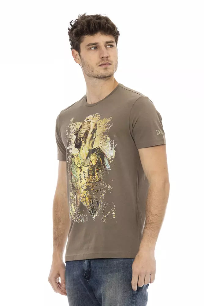 T-shirt homme en coton brun Trussardi Action
