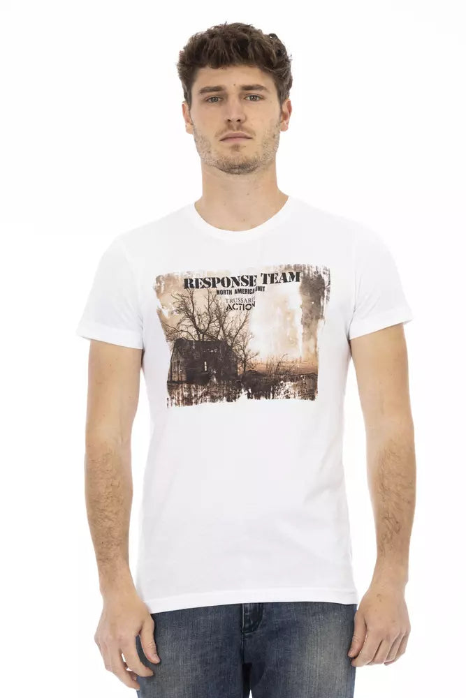 T-shirt homme en coton blanc Trussardi Action
