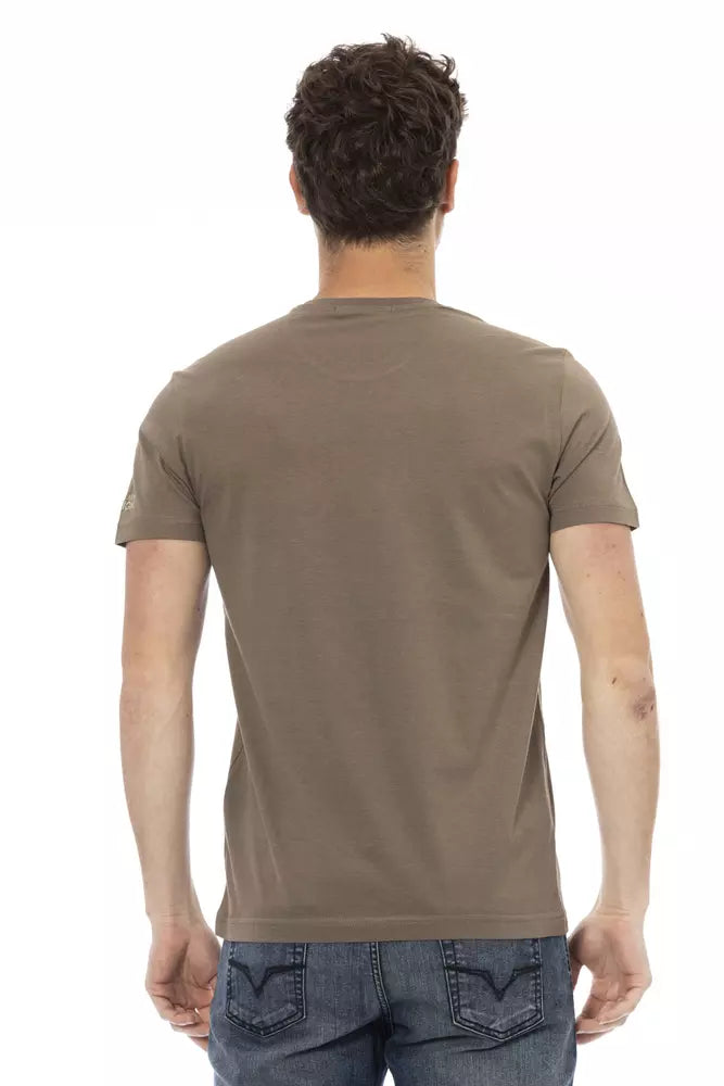 T-shirt homme en coton brun Trussardi Action