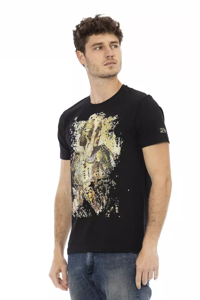T-shirt homme en coton noir Trussardi Action