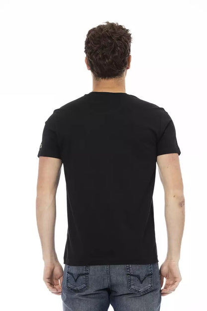 T-shirt homme en coton noir Trussardi Action