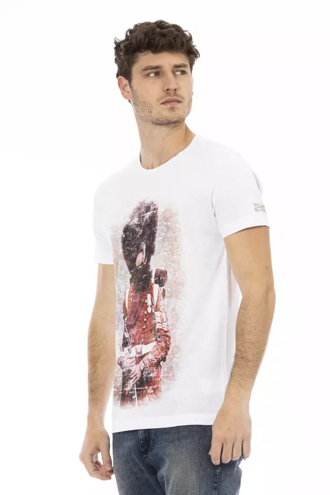 T-shirt homme en coton blanc Trussardi Action