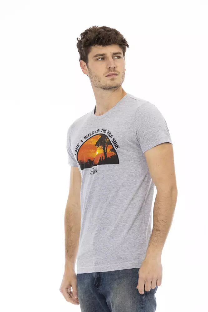T-shirt homme en coton gris de Trussardi Action