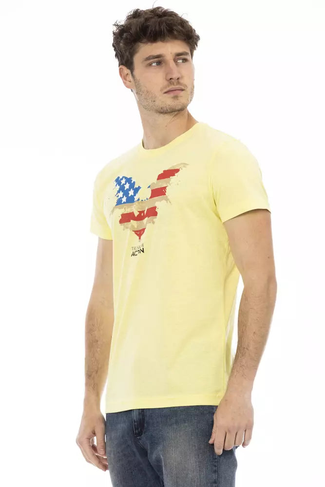 T-shirt homme en coton jaune Trussardi Action