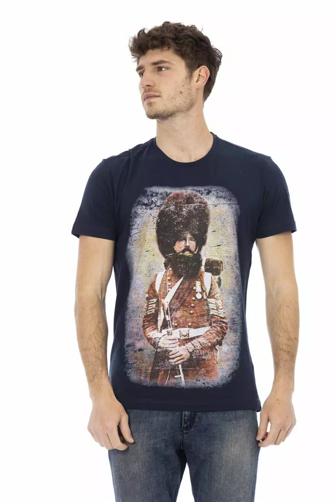 T-shirt homme en coton bleu Trussardi Action