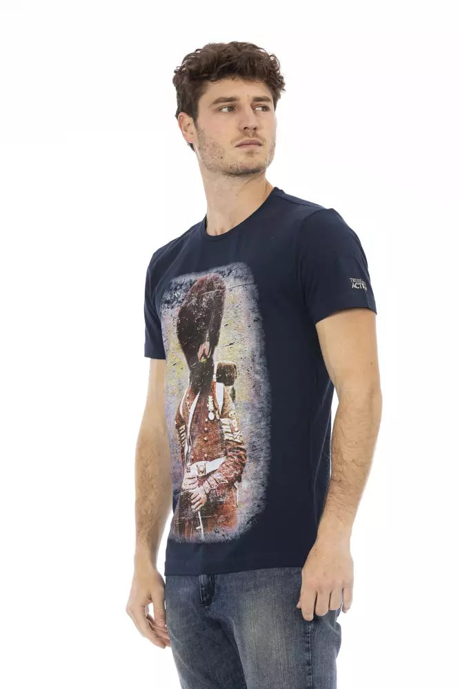 T-shirt homme en coton bleu Trussardi Action