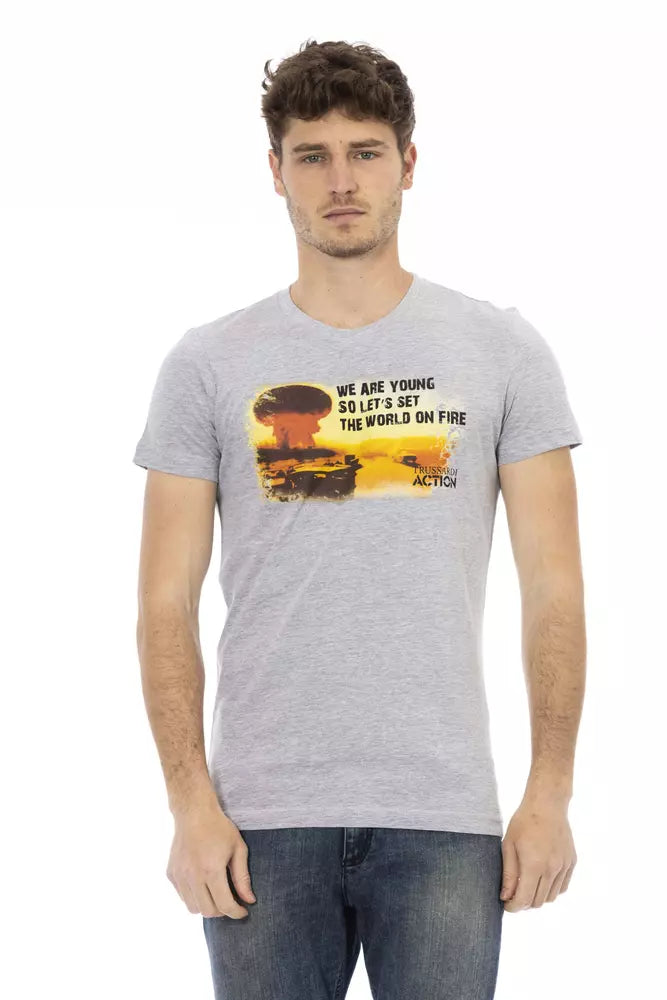 T-shirt homme en coton gris de Trussardi Action
