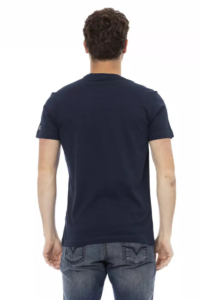 T-shirt homme en coton bleu Trussardi Action