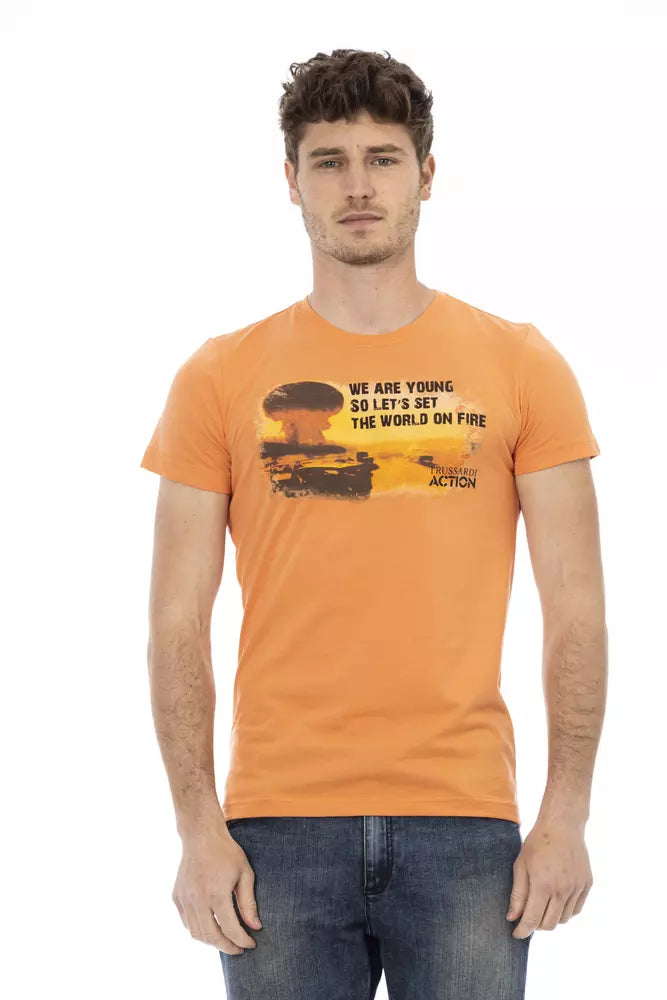 T-shirt homme en coton orange Trussardi Action
