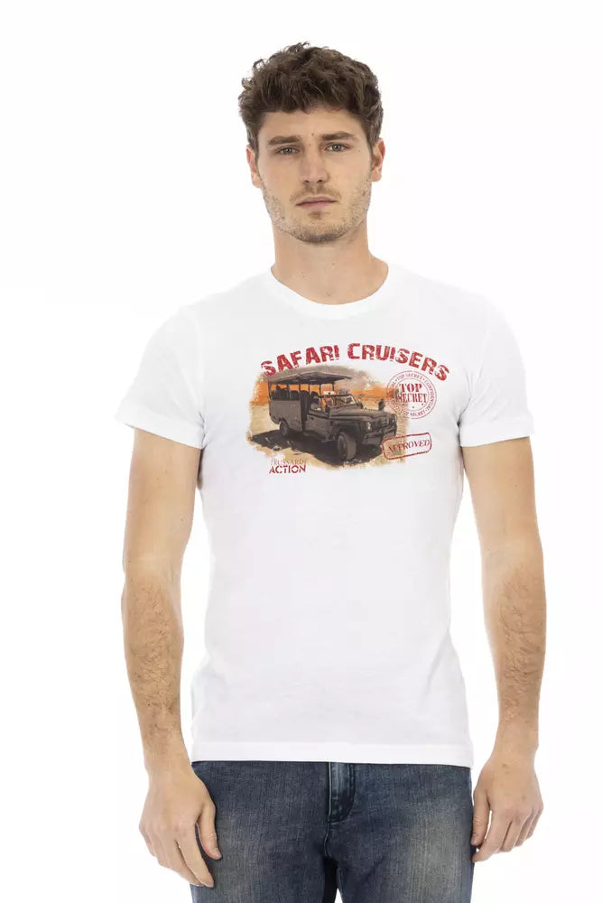 T-shirt homme en coton blanc Trussardi Action