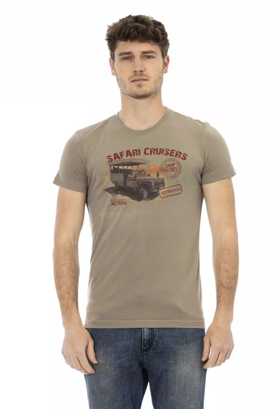 T-shirt homme en coton vert Trussardi Action