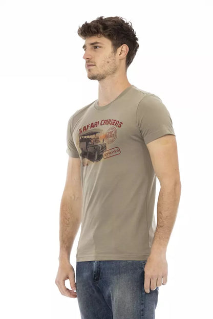 T-shirt homme en coton vert Trussardi Action